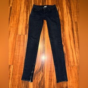 LUX size 26 jeans tapered with zip zipper bottom legs